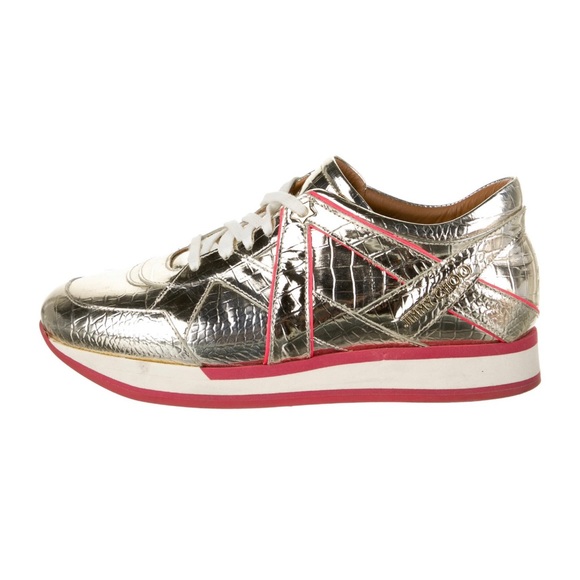 Jimmy Choo Shoes - Jimmy Choo Metallic Leather Sneakers - Brand New Sz 40